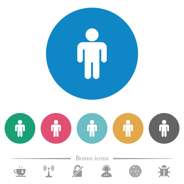 男性标志扁圆图标图片下载