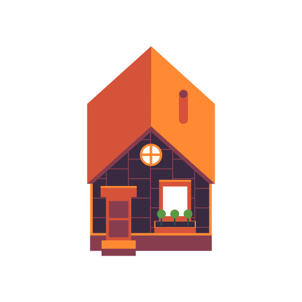 矢量插图的私人房子上面的观点在单位风格。图片下载