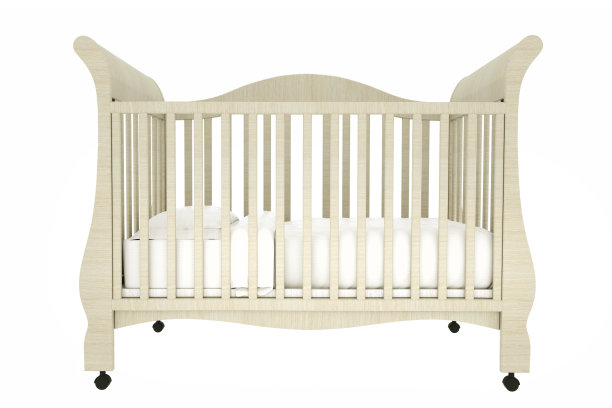 单人床孤立在白色背景上。三维渲染图片下载