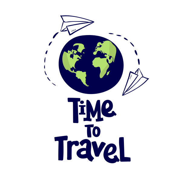 旅行卡。插图。对旅行和冒险的正面评价。以地球为背景的纸飞机手绘字母卡片或海报。手绘现代书法图片下载