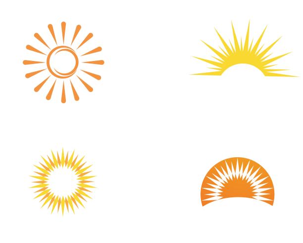太阳标志和标志星形图标网络矢量图片下载