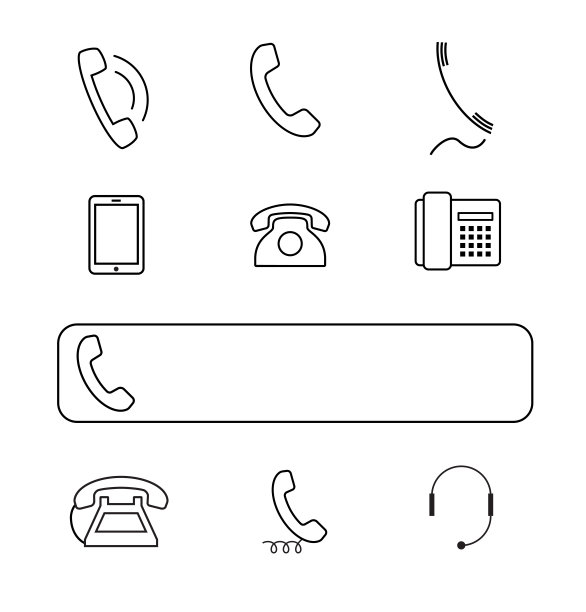 电话图标集。向量的元素。一组可以在设计中使用的图标。图片下载