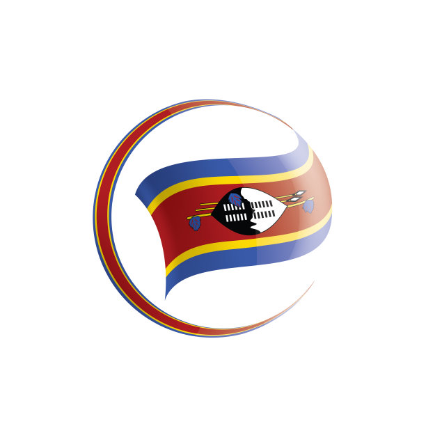 斯威士兰国旗，白色背景上的矢量插图图片下载