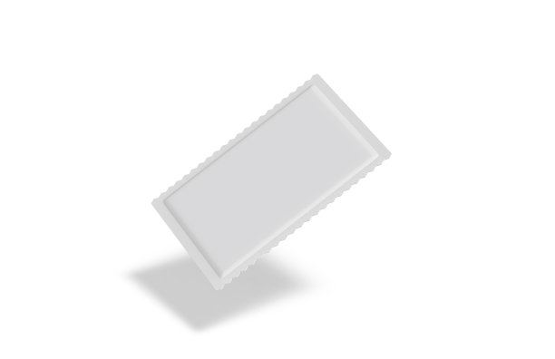 白色空白小袋包装的食品，化妆品和药品，模拟模板在孤立的白色背景，准备设计展示，3d插图图片下载