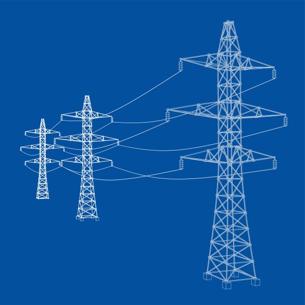 电塔或电塔的概念。向量图片下载