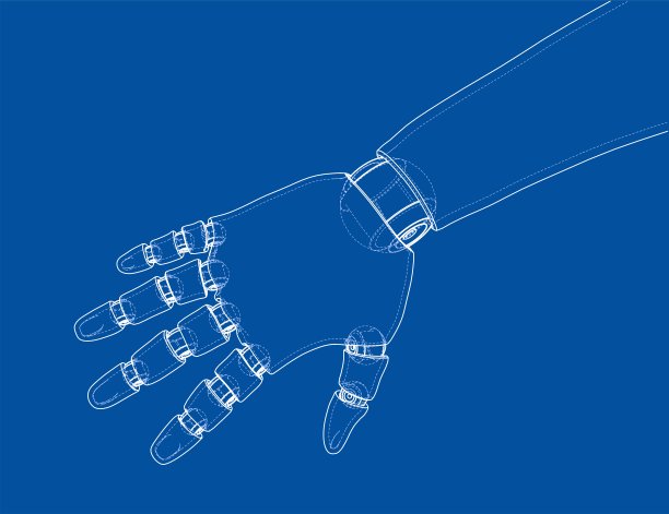 机械手轮廓。三维矢量渲染图片下载