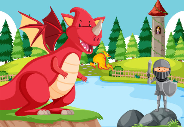 一场骑士与龙的战斗图片下载