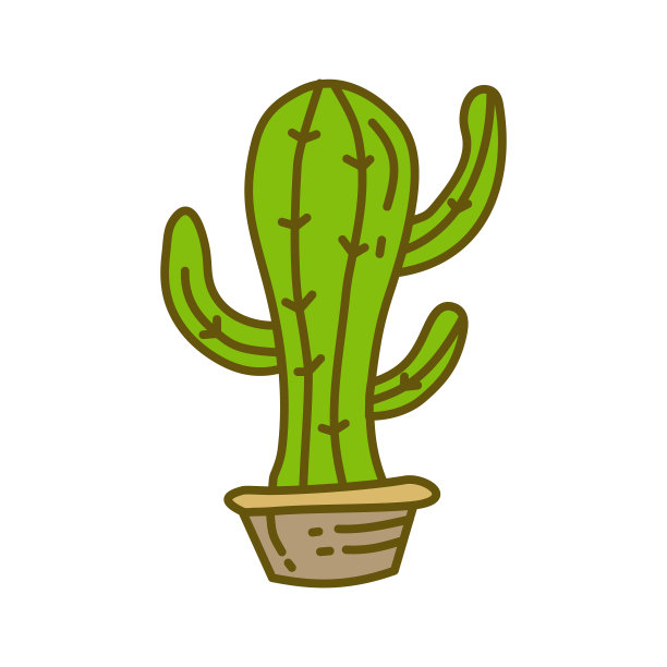 仙人掌花盆设计插图模板向量图片下载