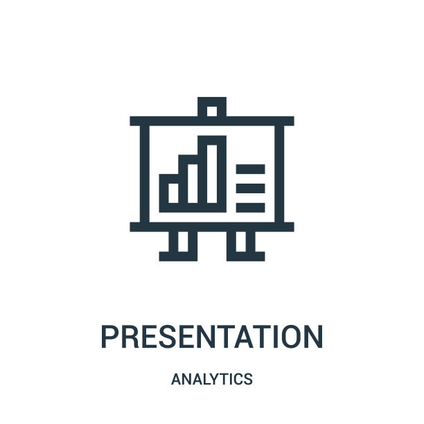 来自分析集合的表示图标向量。细线表示轮廓图标矢量插图。图片下载