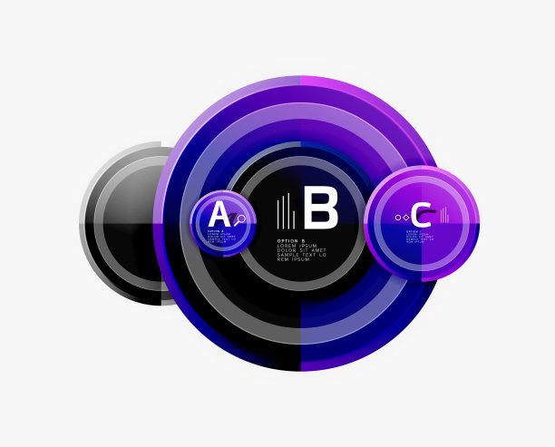 圆几何抽象背景模板的网页横幅，业务演示，品牌，壁纸图片下载