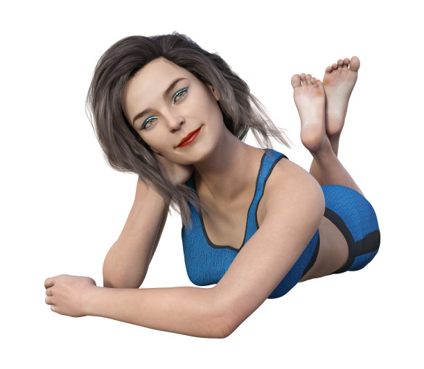 一个女人躺在白色背景上的插图。图片下载