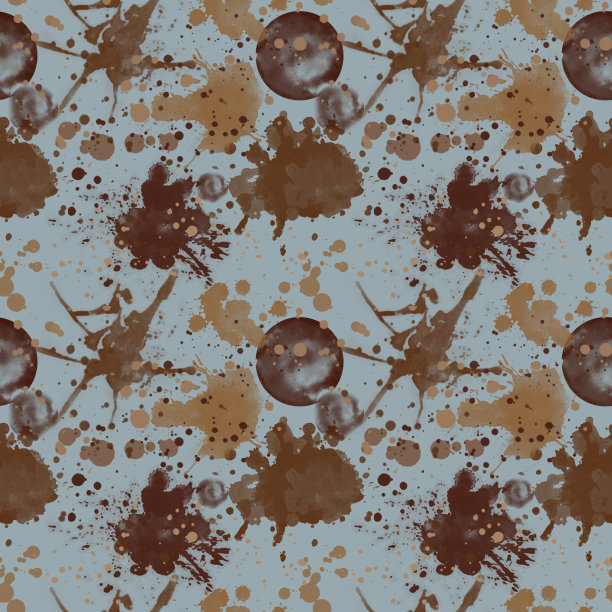 咖啡渍无缝图案上的黑色背景。图片下载