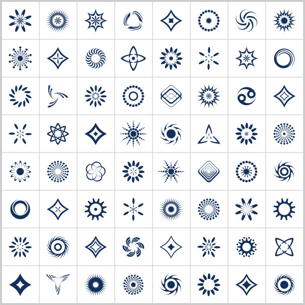 设计元素集。64年抽象的图标。图片下载