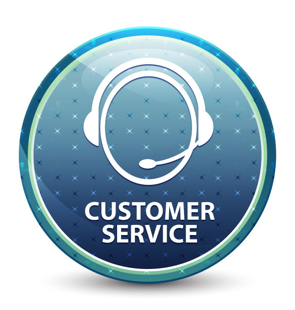 客服(客服图标)亮天蓝色圆形按钮图片下载