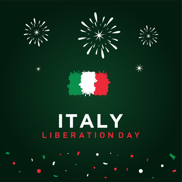 意大利解放日矢量设计模板图片下载
