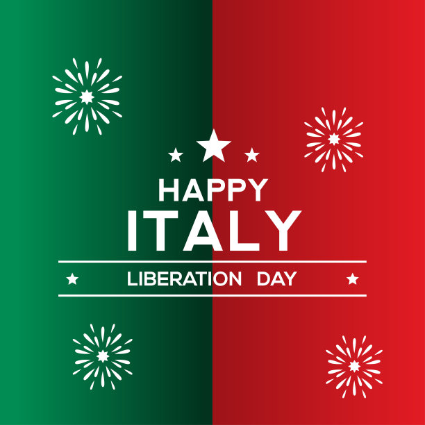 意大利解放日矢量设计模板图片下载