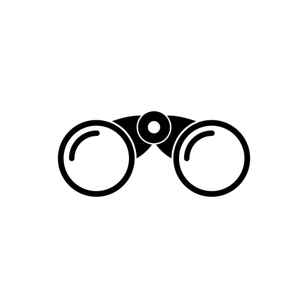 双筒望远镜图标孤立在白色图片下载