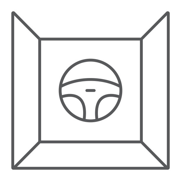 驾驶模拟器细线图标，游戏和驾驶，方向盘标志，矢量图形，白色背景上的线性图案。图片下载
