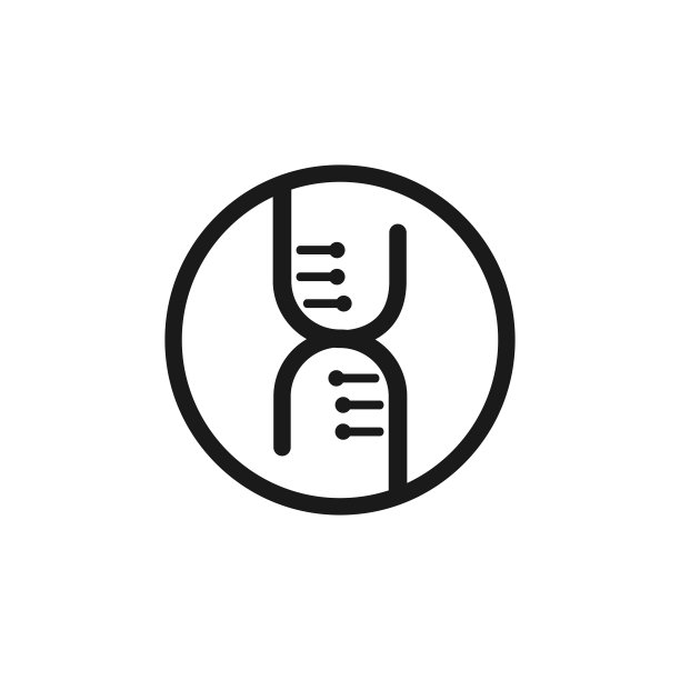 DNA编码矢量图标。白色背景上的基因单色标志图片下载