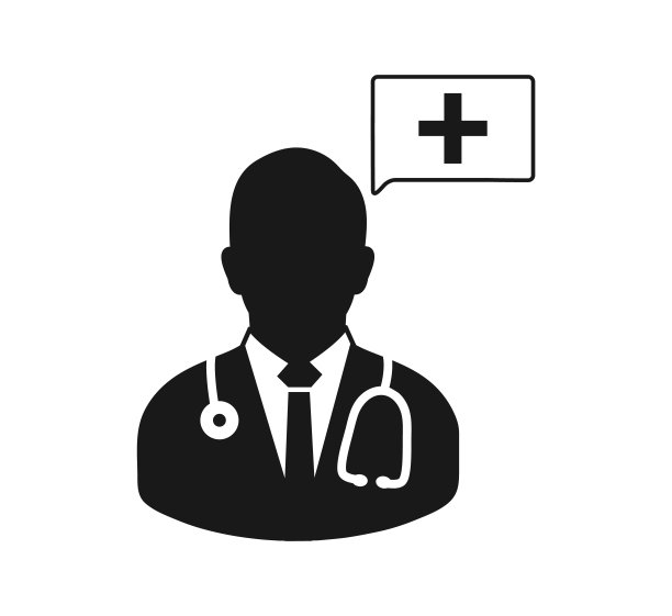 医学顾问图标。平面风格向量EPS。图片下载