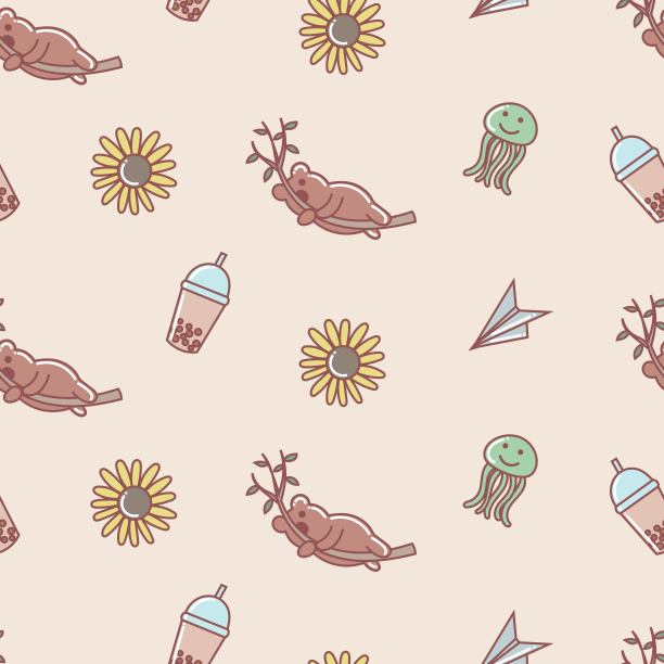 套各种涂鸦，图案无缝素材图片