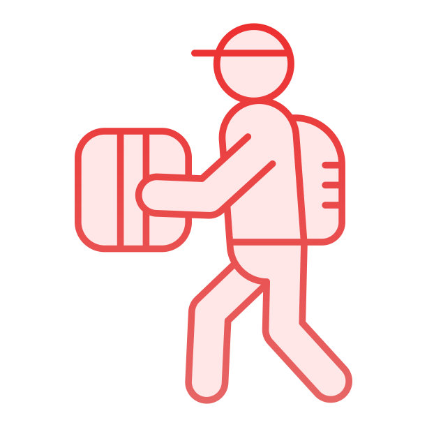 快递平图标。在时尚的平面风格送粉色图标。提供渐变风格的设计，为网页和应用设计。Eps 10。图片下载