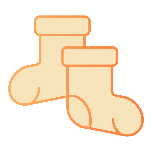 袜子平图标。脚衣橙色图标在时尚的平风格。丝袜渐变风格设计，为网页和应用程序设计。Eps 10。图片下载