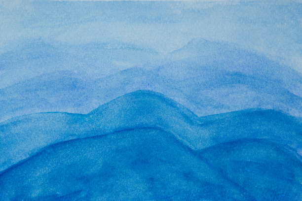 抽象手绘蓝天山水彩背景。图片下载
