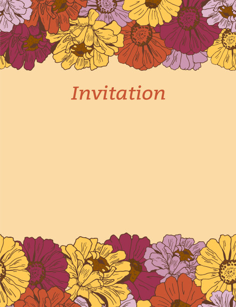 垂直的边，框架花(非洲菊，金盏花，向日葵，雏菊)。你好,夏天。花背景的邀请，保存日期，女性，情人节，母亲节卡片上的橙色。图片下载