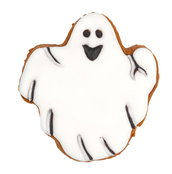 万圣节姜饼曲奇孤立在白色图片下载