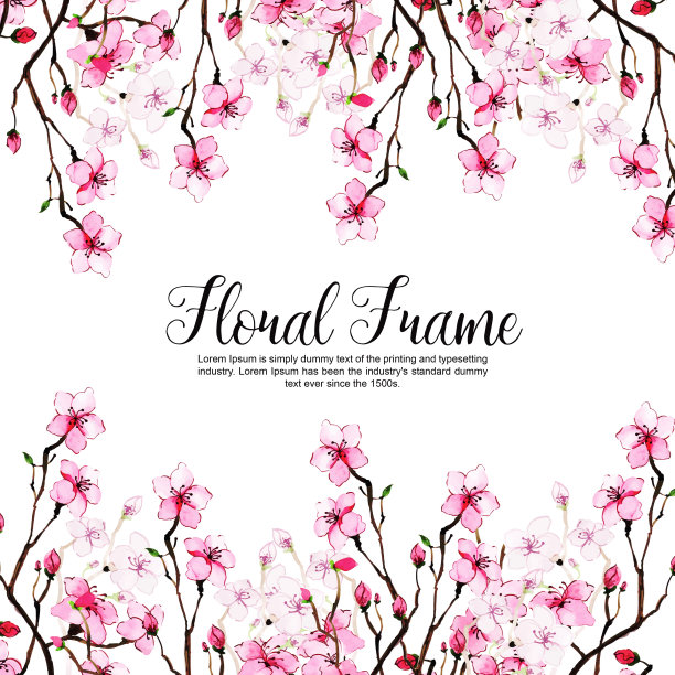 水彩花框架多用途背景图片下载