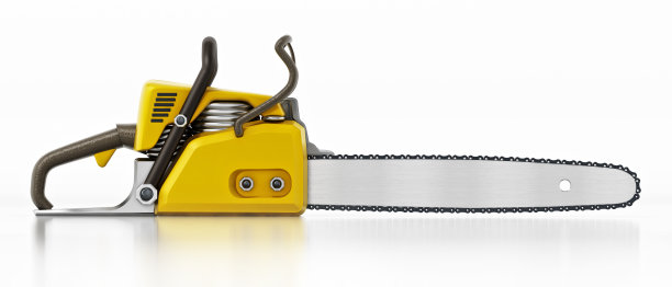 普通链锯孤立在白色图片下载