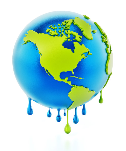 融化的地球孤立在白色图片下载