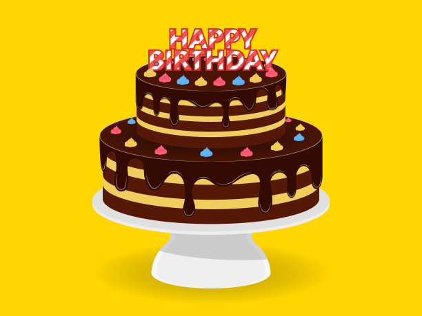 生日蛋糕插图矢量图片下载