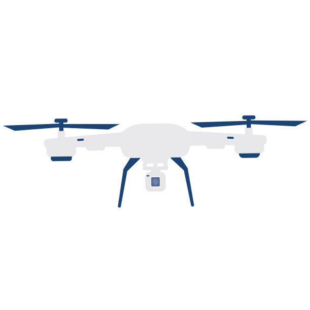 无人机与相机。矢量平面彩色图标。图片下载