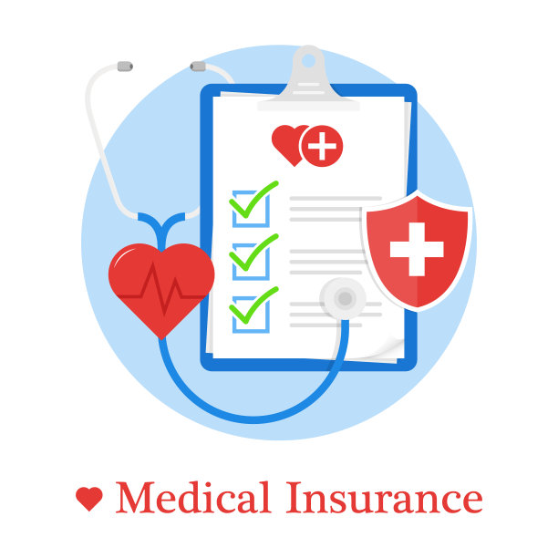 健康保险平面概念插图矢量图标图片下载