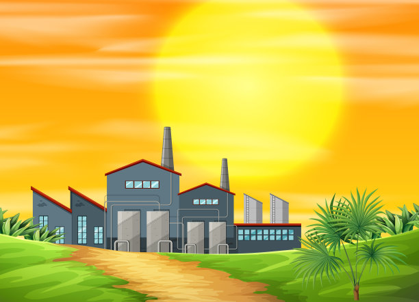 一个工厂是乡村的景色图片下载