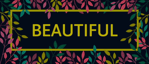 向量五彩秋天报价在方框。秋天横幅,海报。的口号。招牌。美丽。黑色背景的t恤设计。模板招牌、广告牌。图片下载