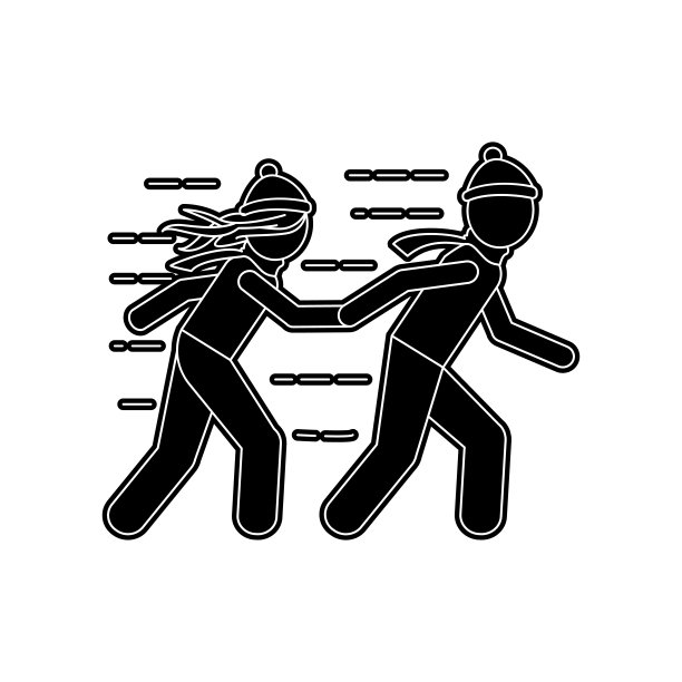 夫妇和暴风雪的图标。冬季元素的移动概念和网页应用图标。字形，平面图标用于网站设计和开发，应用程序开发图片下载