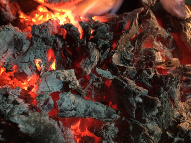 木头烧煤图片下载