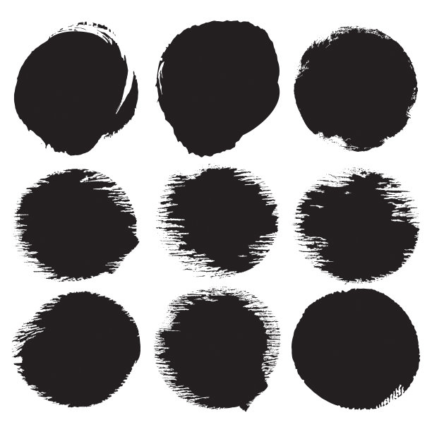 水彩黑色油漆笔画背景。水彩斑点。创意抽象艺术手工油漆在白色背景。颜色垃圾滴，污渍或喷雾设计元素。矢量插图。图片下载
