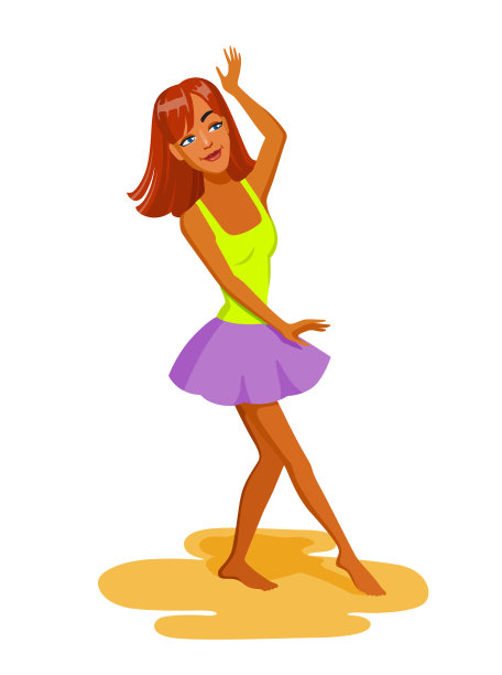 在海滩派对上跳舞的女孩图片下载