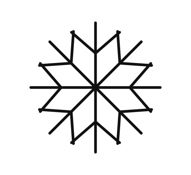 雪花图标。平面风格向量EPS。图片下载