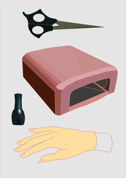 一个逼真的指甲油凝胶美甲集图片下载