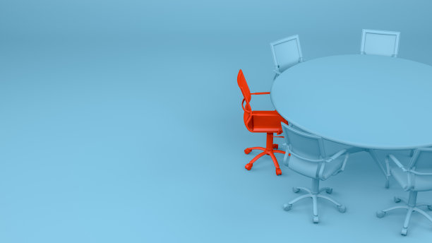 红色不同的椅子，领导理念，简约设计图片下载