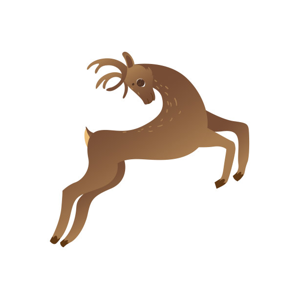 矢量可爱的圣诞帽驯鹿角色图片下载