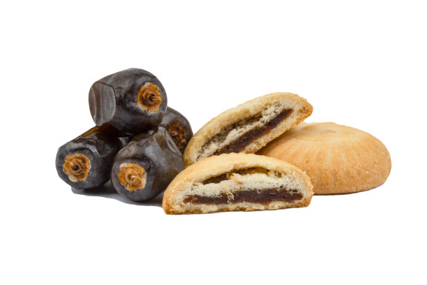 干枣饼干孤立在白色背景上。有选择性的重点图片下载