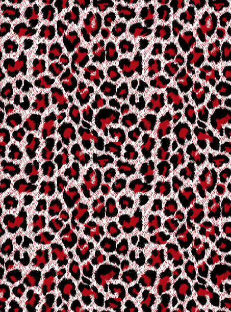 红色豹皮图案设计图片下载
