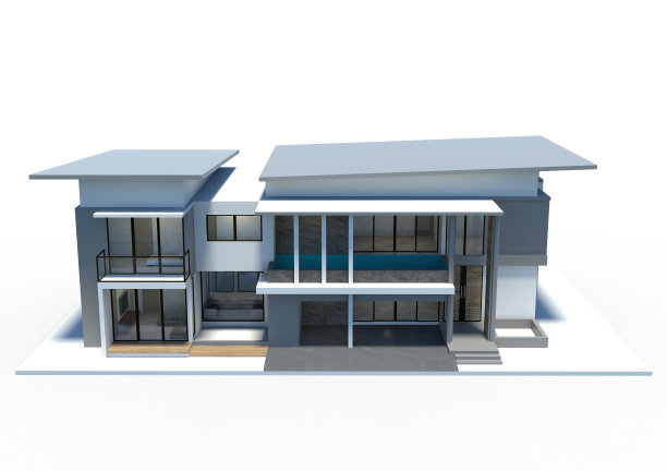 3d渲染的房子孤立在一个白色的背景。图片下载
