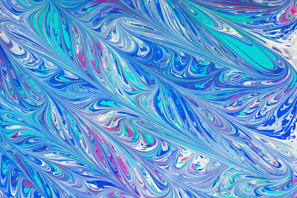 美丽的抽象绘画是一种绘画技法。土耳其的Ebru风格是在水中用丙烯酸颜料绞波。时尚奢华的结合。当代艺术大理石的液体质感图片下载
